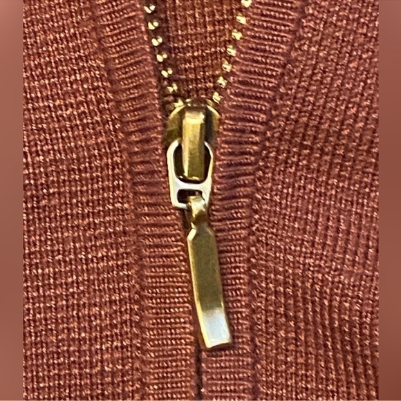 Abercrombie & Fitch-Long-Sleeve Half-Zip Mini Sweater Dress-Size: XSP Rusty. - Picture 9 of 12